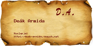 Deák Armida névjegykártya